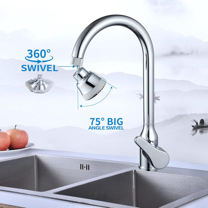 4-Function Faucet Aerator with 360-Degree Swivel Sprayer Attachment, Chrome Finish, 55/64 Inch Female Thread