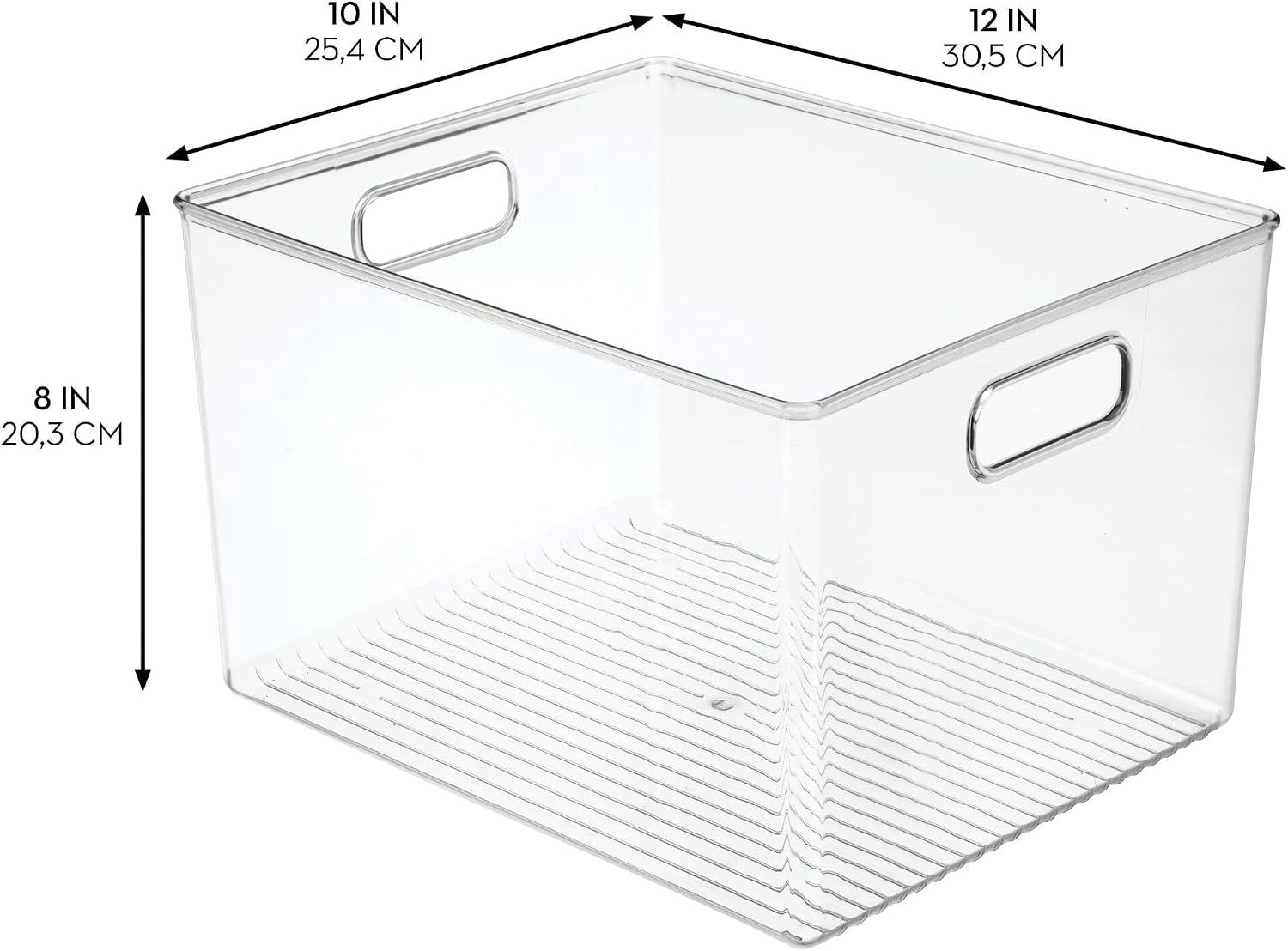 Clear Storage Bins with Handles, Set of 4