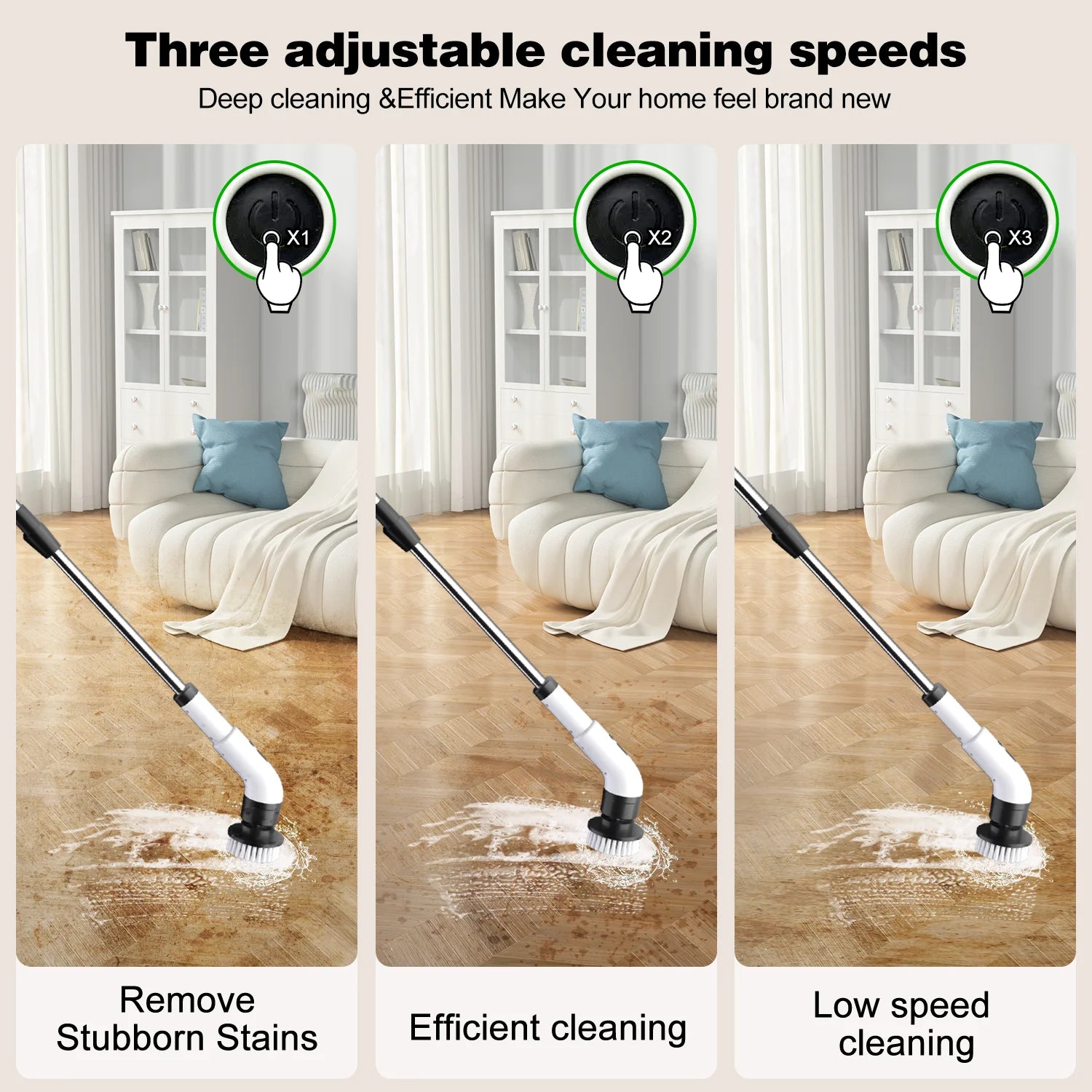 Cordless Electric Spin Scrubber - 500RPM Power Cleaner for Bathrooms, Showers, and Tiles with 9 Brush Heads, Rechargeable for Grout, Floor, and Sink Cleaning
