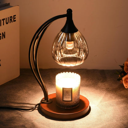Candle Warmer Lamp with Timer and Dimmer - Electric Lamp for Jar Candles with Two Bulbs - Ideal for Scented Wax and Valentine's Day Gifts - Elegant Silver Home Decor for Women