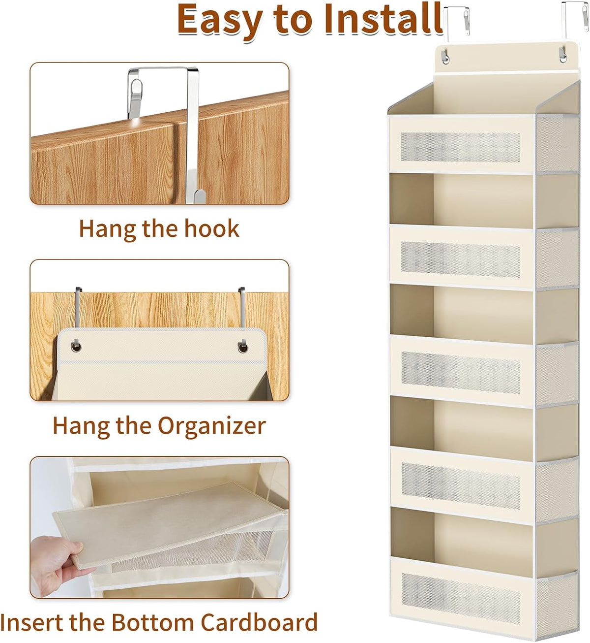 5-Tier Over-the-Door Organizer with 44 lbs Capacity for Standard Doors