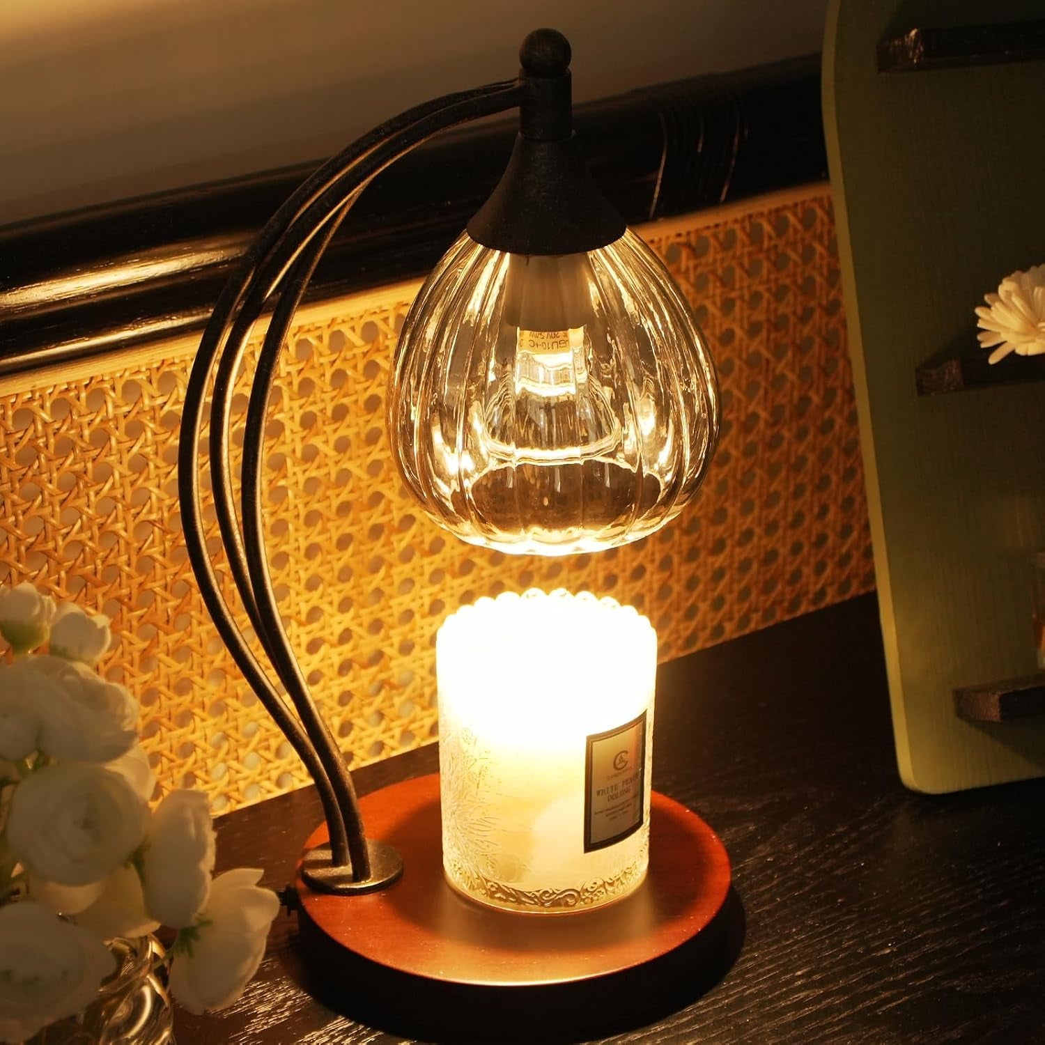 Candle Warmer Lamp with Timer and Dimmer - Electric Lamp for Jar Candles with Two Bulbs - Ideal for Scented Wax and Valentine's Day Gifts - Elegant Silver Home Decor for Women