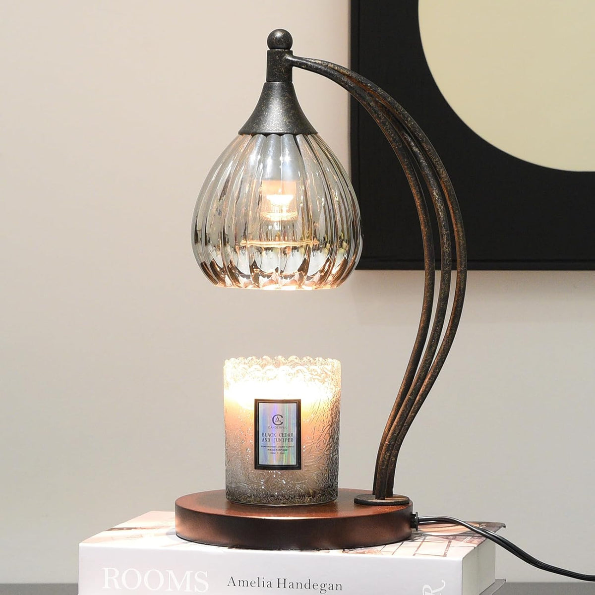 Candle Warmer Lamp with Timer and Dimmer - Electric Lamp for Jar Candles with Two Bulbs - Ideal for Scented Wax and Valentine's Day Gifts - Elegant Silver Home Decor for Women