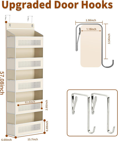 5-Tier Over-the-Door Organizer with 44 lbs Capacity for Standard Doors