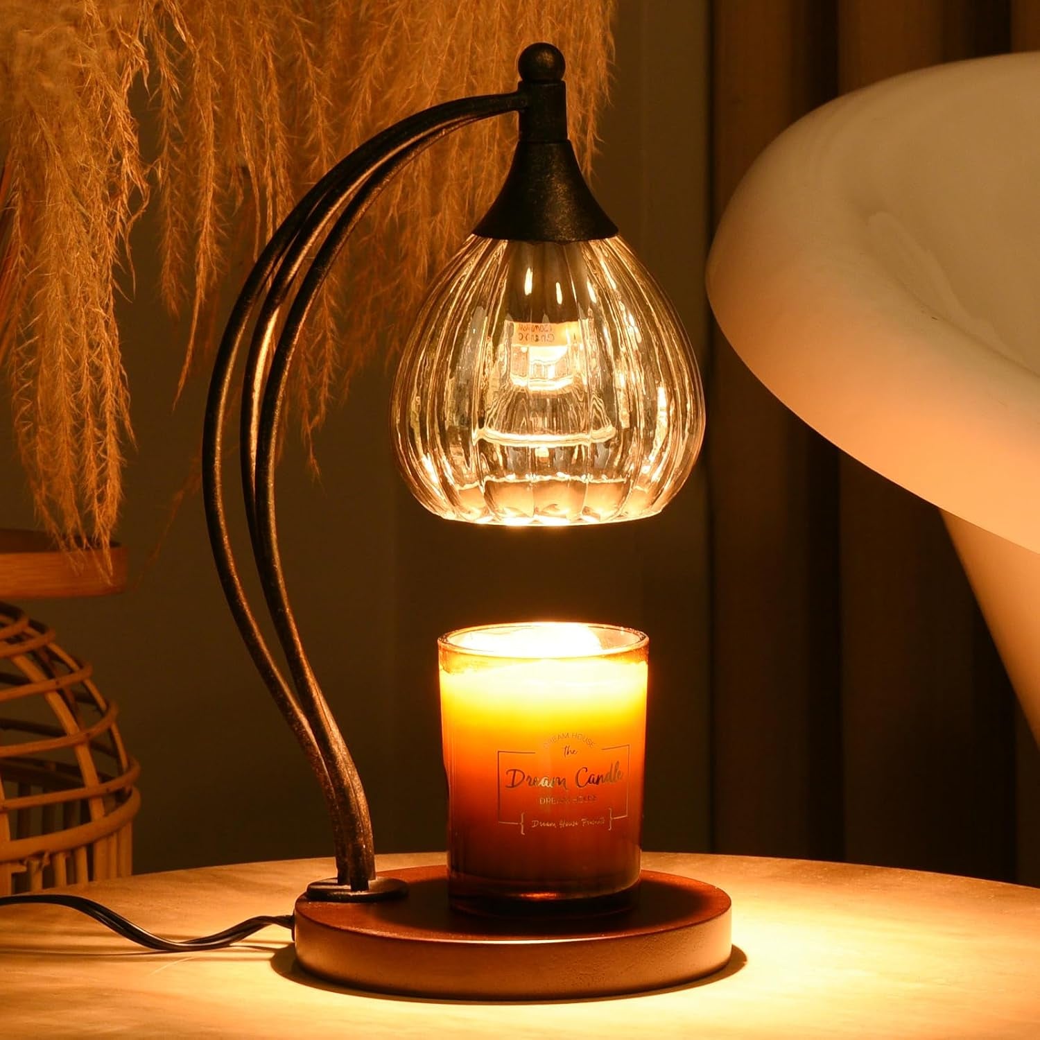 Candle Warmer Lamp with Timer and Dimmer - Electric Lamp for Jar Candles with Two Bulbs - Ideal for Scented Wax and Valentine's Day Gifts - Elegant Silver Home Decor for Women