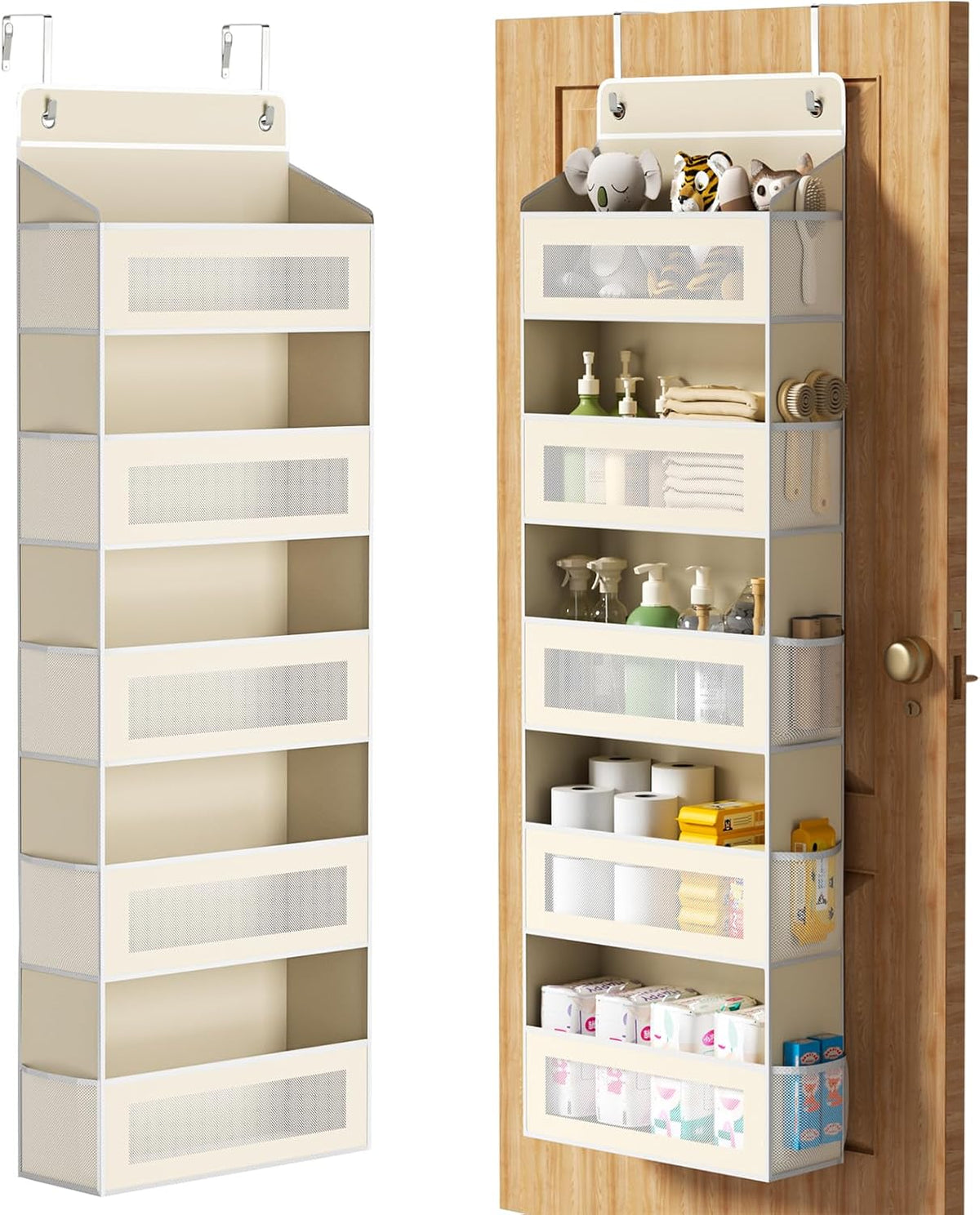 5-Tier Over-the-Door Organizer with 44 lbs Capacity for Standard Doors