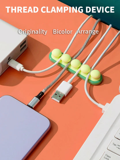 Desktop Cable Management and Charging Station for Phones and Headphones - Organized Storage Solution for Office and Home Use