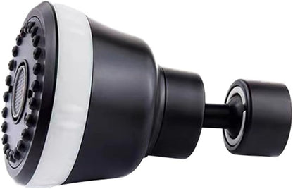 4-Function Faucet Aerator with 360-Degree Swivel Sprayer Attachment, Kitchen Sink Faucet Extender, 55/64 Inch Female Thread (Black)