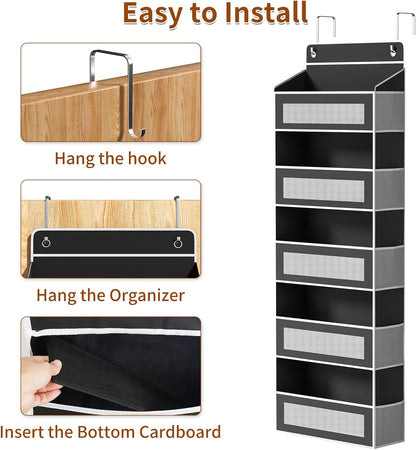 5-Tier Over-the-Door Organizer with 44 lb Capacity for Standard Doors