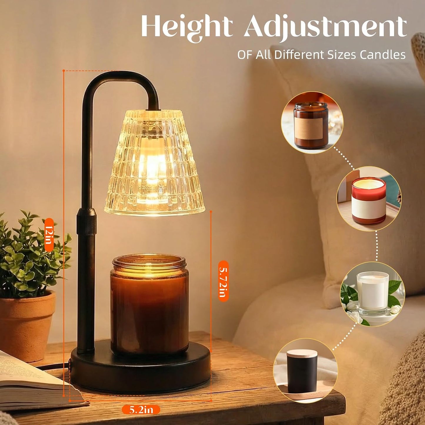 Candle Warmer Lamp with Timer and Dimmable Feature