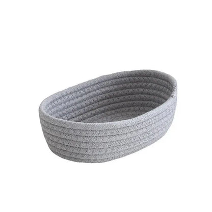 Nordic Cotton Rope Woven Storage Baskets for Organizing Desktop Sundries, Keys, and Cosmetics