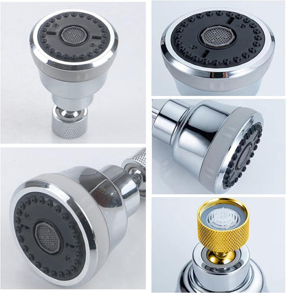 4-Function Faucet Aerator with 360-Degree Swivel Sprayer Attachment, Chrome Finish, 55/64 Inch Female Thread