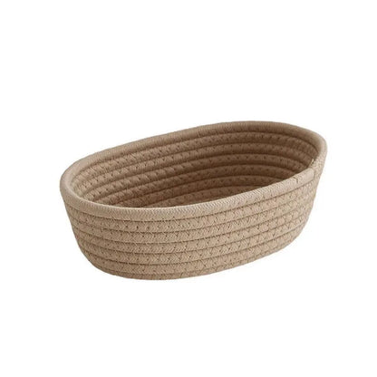 Nordic Cotton Rope Woven Storage Baskets for Organizing Desktop Sundries, Keys, and Cosmetics