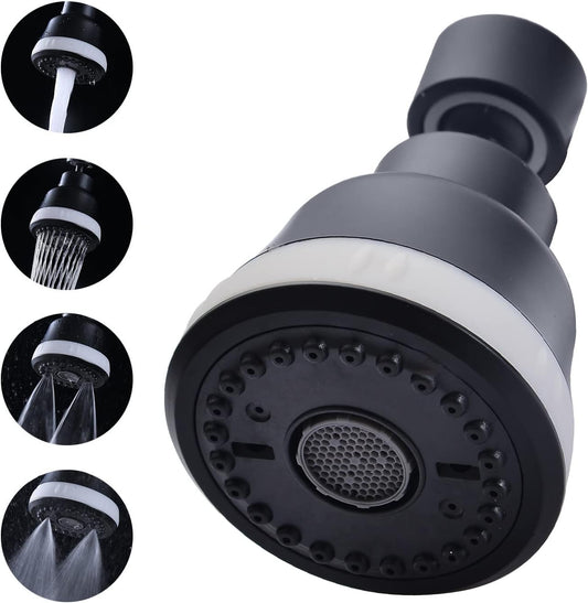 4-Function Faucet Aerator with 360-Degree Swivel Sprayer Attachment, Kitchen Sink Faucet Extender, 55/64 Inch Female Thread (Black)